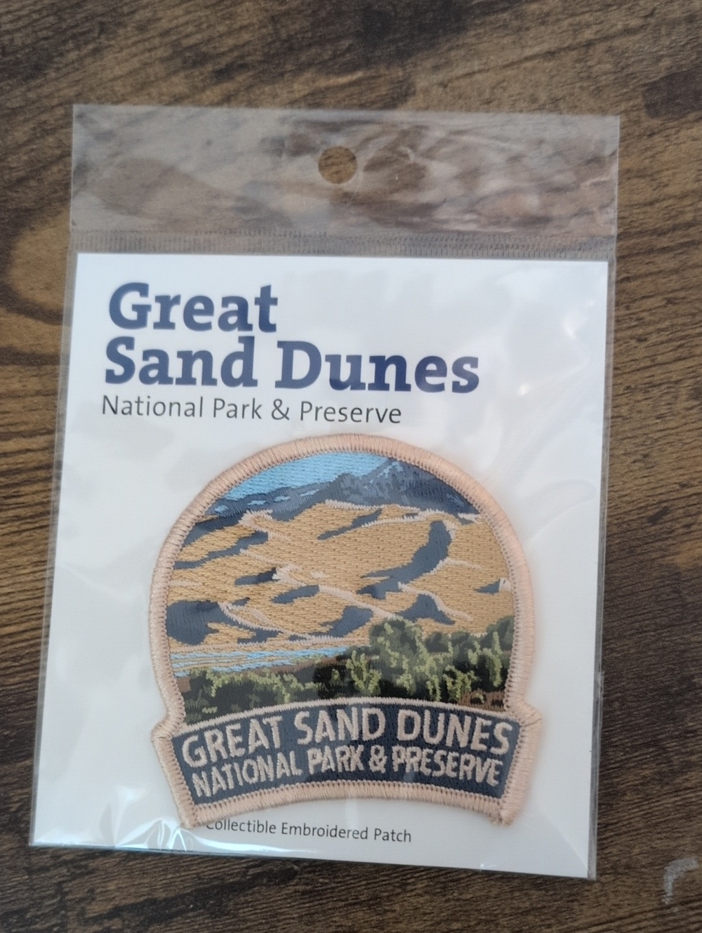 Great Sand Dunes Embroidered Patch - Tan/Blue